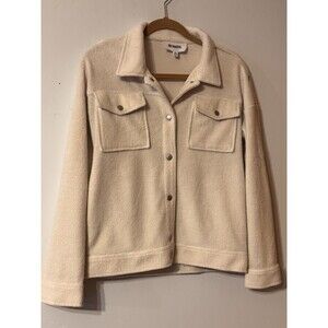 BB Dakota Women’s Cream Fleece Sherpa Shirt Jacket Shacket Size XS